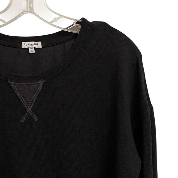 Splendid Dream Slub Pullover Sweater Sweatshirt Women's Size S Black Soft Lounge - Picture 7 of 16